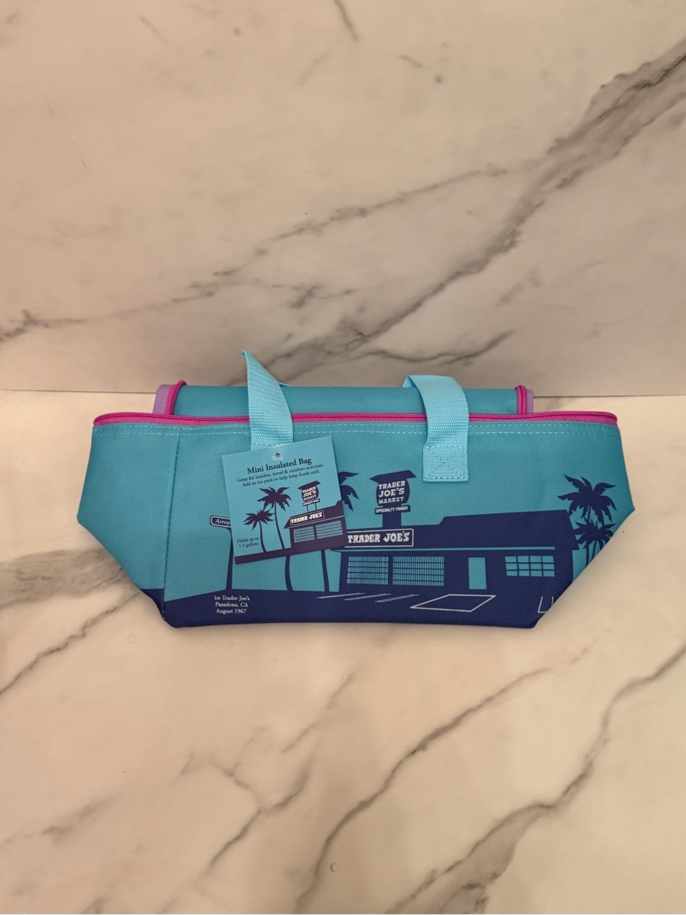 Trader Joe’s Mini Insulated Bag - Turquoise/Blue/Purple/Fuchsia (May 2026 drop)